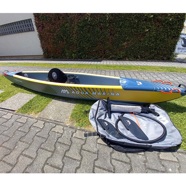 Kajak AQUA MARINA TOMAHAWK AIR-K 375 -  jednomístný nafukovací - POUŽITÉ ZBOŽÍ BAZAR záruka 2 roky