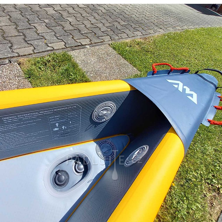 Kajak AQUA MARINA TOMAHAWK AIR-K 375 -  jednomístný nafukovací - POUŽITÉ ZBOŽÍ BAZAR záruka 2 roky