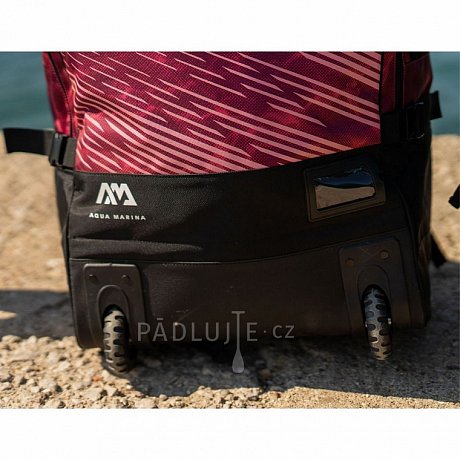 Transportní batoh AQUA MARINA Premium 90l s kolečky - červený