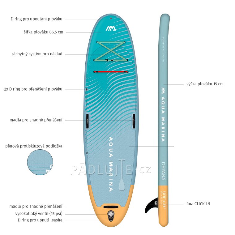 Paddleboard AQUA MARINA DHYANA 11'0 sada 2023- nafukovací paddleboard