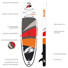 Paddleboard F2 SECTOR 11'5 RED/ORANGE COMBO 2024 - nafukovací