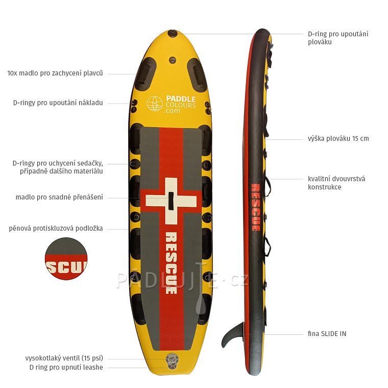 Paddleboard COLOURS RESCUE 10'6 - nafukovací záchranářský