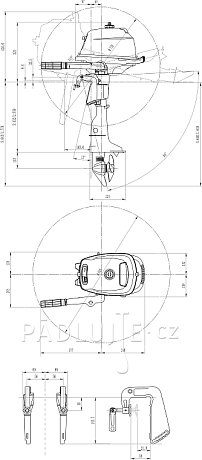 Lodní spalovací motor PARSUN F2.6 BMS 4-taktní přívěsný