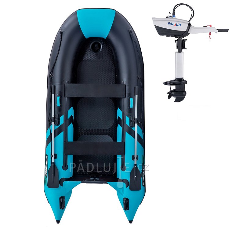 Člun GLADIATOR CLASSIC B330AD black turquoise - nafukovací člun s vysokotlakou podlahou