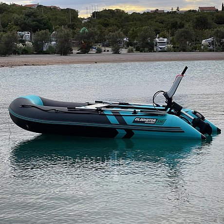 Člun GLADIATOR CLASSIC B330AD black turquoise - nafukovací člun s vysokotlakou podlahou