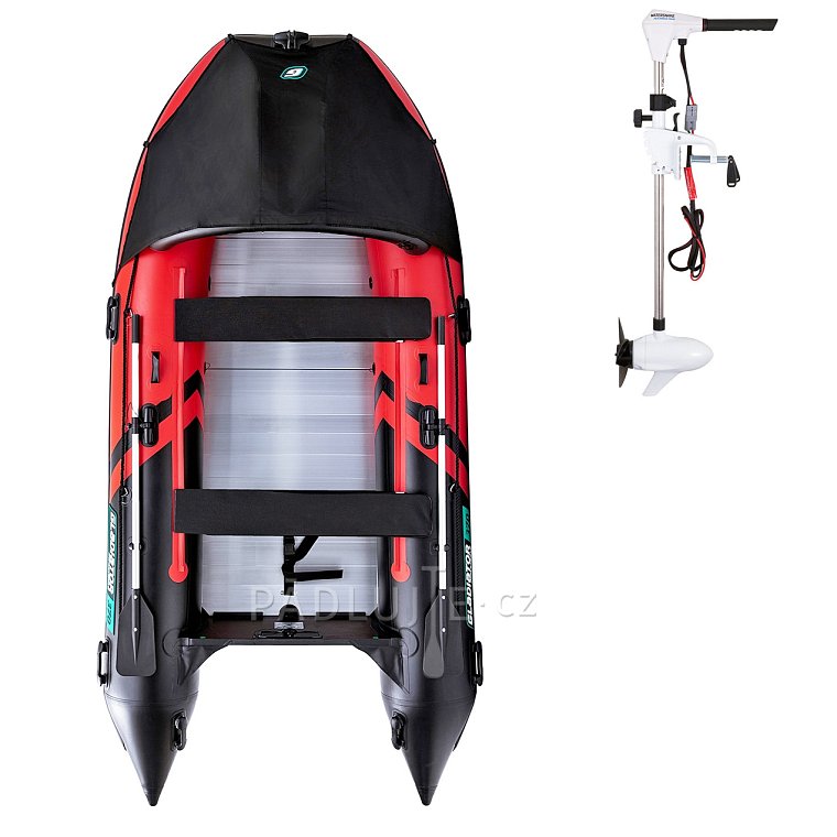 Člun GLADIATOR ACTIVE C370AL red black - nafukovací člun s hliníkovou podlahou