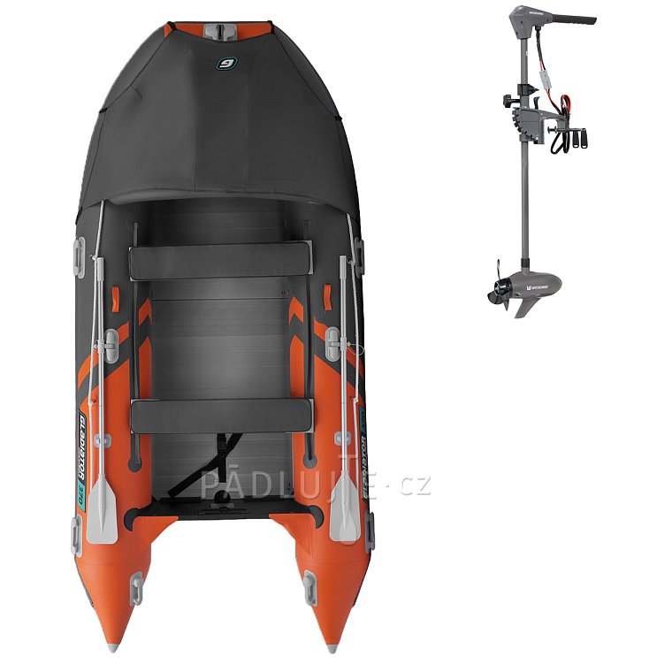 Člun GLADIATOR ACTIVE C370AL orange dark grey - nafukovací člun s hliníkovou podlahou