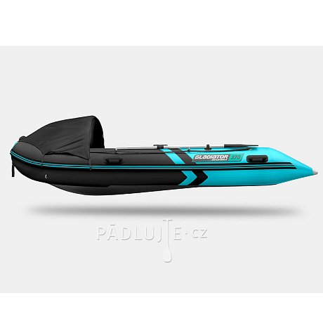 Člun GLADIATOR ACTIVE C370AL black turquoise - nafukovací člun s hliníkovou podlahou