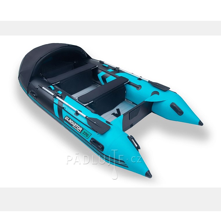 GLADIATOR C370 AL black turquoise - nafukovací člun s hliníkovou podlahou