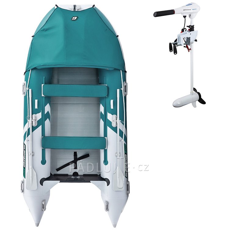 Člun GLADIATOR ACTIVE C370AL sea green white - nafukovací člun s hliníkovou podlahou