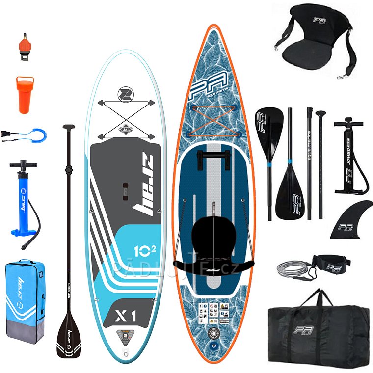 Paddleboard ZRAY X1 X-Rider 10'2 , AQUA MARINA PURE AIR 11'0  COMBO - Rodinná sada nafukovacích paddleboardů