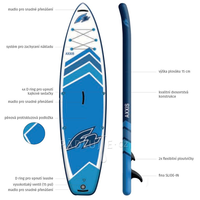 Paddleboard F2 AXXIS 11'6 BLUE s pádlem 2024 - nafukovací paddleboard