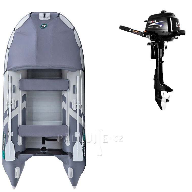 Člun GLADIATOR ACTIVE C330AL light dark grey - nafukovací člun s hliníkovou podlahou