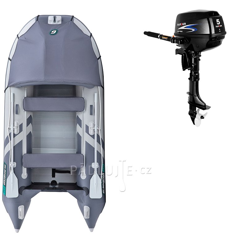 Člun GLADIATOR ACTIVE C330AL light dark grey - nafukovací člun s hliníkovou podlahou