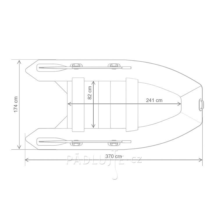 Člun GLADIATOR CLASSIC B370AL light dark grey- nafukovací člun s hliníkovou podlahou