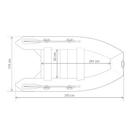 Člun GLADIATOR CLASSIC B370AL light dark grey- nafukovací člun s hliníkovou podlahou