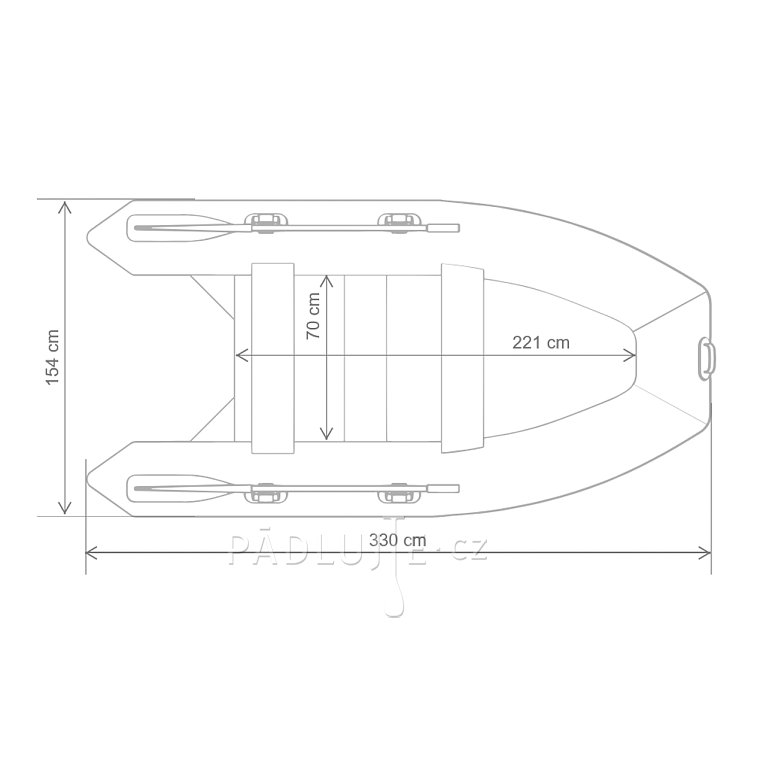 Člun GLADIATOR CLASSIC B330AL light dark grey- nafukovací člun s hliníkovou podlahou