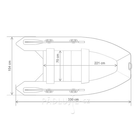Člun GLADIATOR CLASSIC B330AL light dark grey- nafukovací člun s hliníkovou podlahou