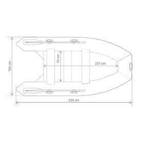 Člun GLADIATOR CLASSIC B330AL light dark grey- nafukovací člun s hliníkovou podlahou