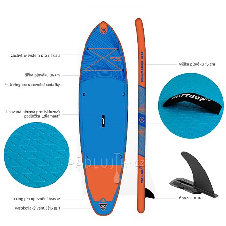 Paddleboard WATTSUP ESPADON 11'8 MINICOMBO - nafukovací