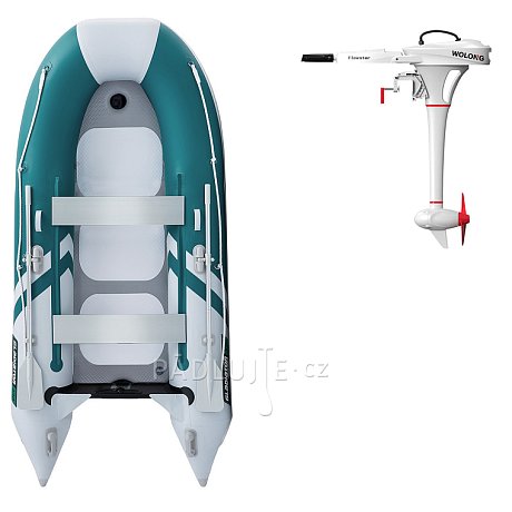 Člun GLADIATOR CLASSIC B330AD sea green white - nafukovací člun s vysokotlakou podlahou