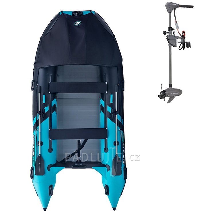 Člun GLADIATOR ACTIVE C370AL black turquise - nafukovací člun s hliníkovou podlahou