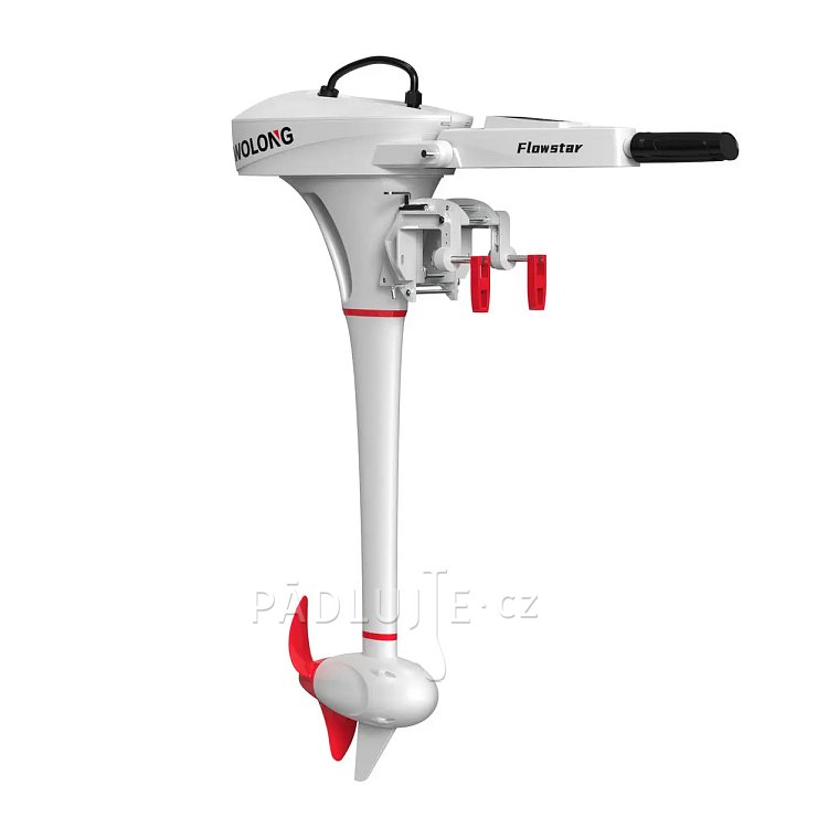Lodní elektrický motor WOLONG ​FLOWSTAR 1,5 kW s delší nohou L přívěsný s baterií