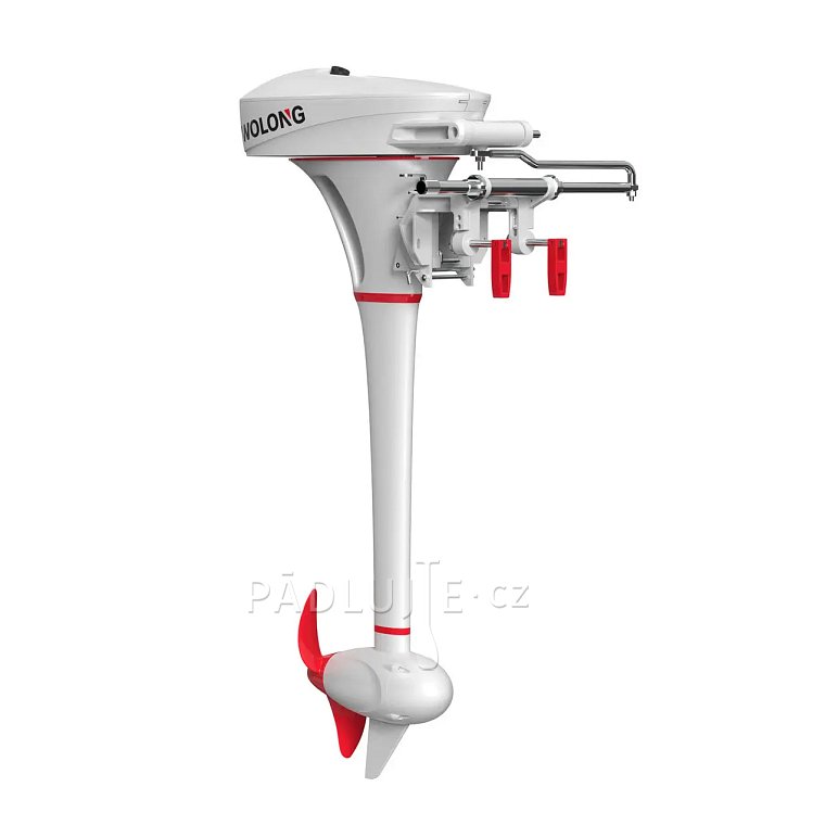 Lodní elektrický motor WOLONG ​FLOWSTAR 1,5 kW s delší nohou L přívěsný s baterií
