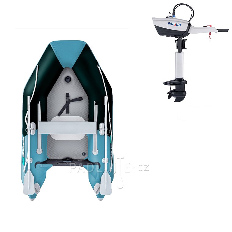 Člun GLADIATOR AK240AD black-turquoise - nafukovací člun s vysokotlakou podlahou