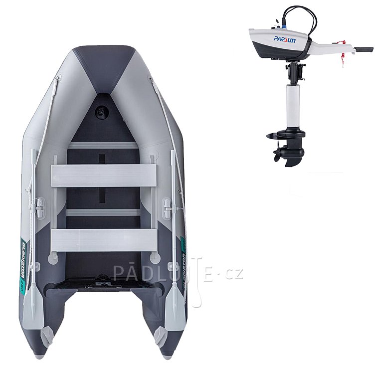 Člun GLADIATOR LIGHT AK280WF light dark gray - nafukovací člun s dřevěnou podlahou