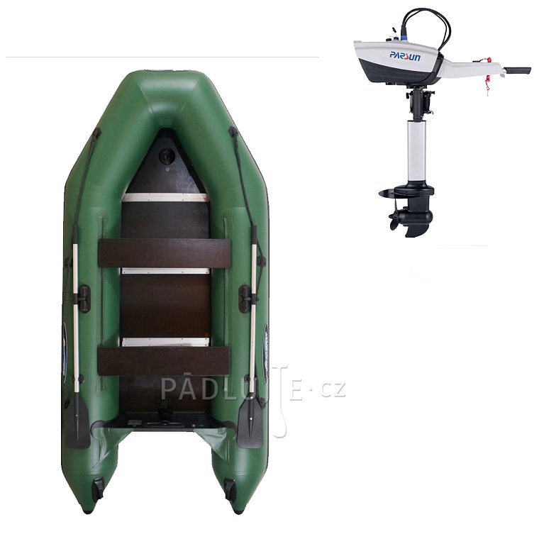 Člun GLADIATOR LIGHT AK280WF green - nafukovací člun s dřevěnou podlahou