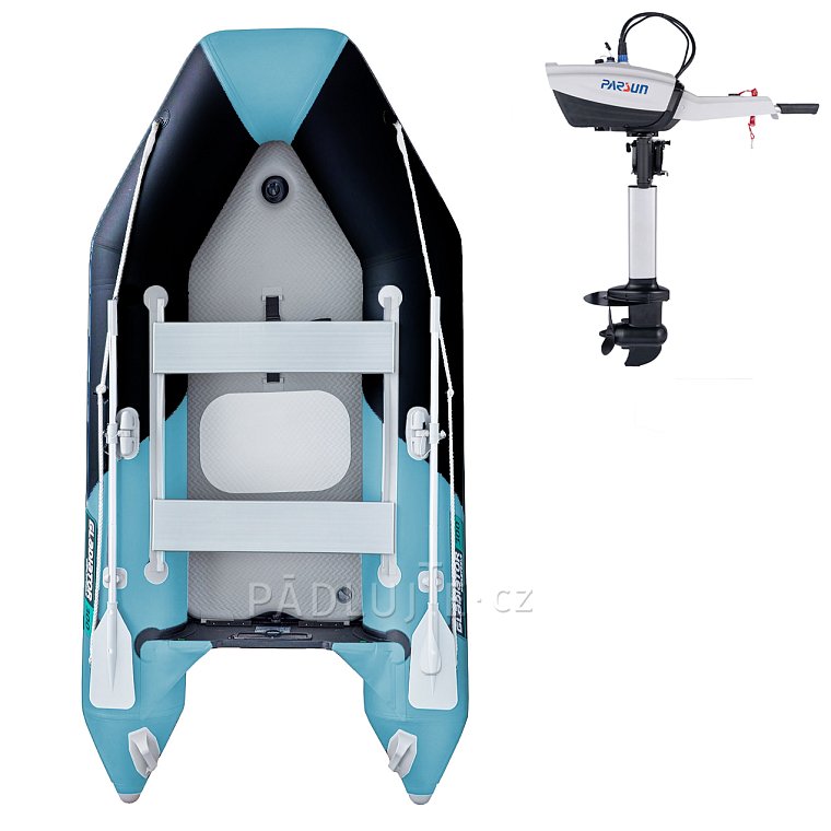 Člun GLADIATOR LIGHT AK300AD black turquoise - nafukovací člun s vysokotlakou podlahou