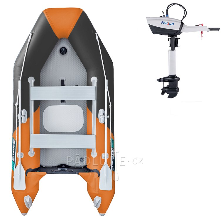 Člun GLADIATOR LIGHT AK300AD dark grey orange - nafukovací člun s vysokotlakou podlahou