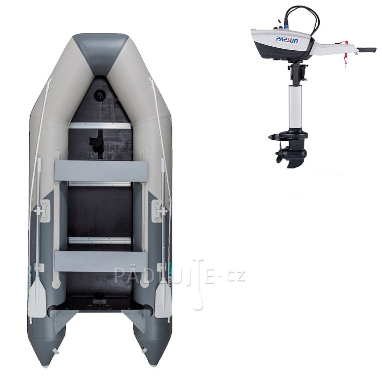 Člun GLADIATOR LIGHT AK300WF light dark gray - nafukovací člun s dřevěnou podlahou