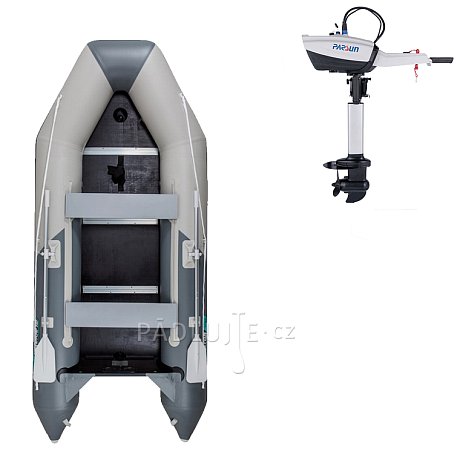 Člun GLADIATOR LIGHT AK300WF light dark gray - nafukovací člun s dřevěnou podlahou