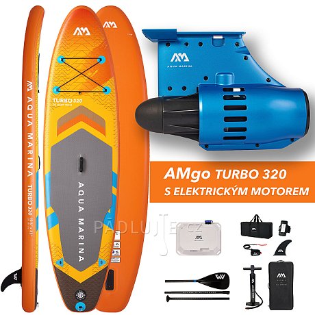 Paddleboard AQUA MARINA GO TURBO 320  10'6 s  motorem AQUA MARINA BlueDrive S Power fin