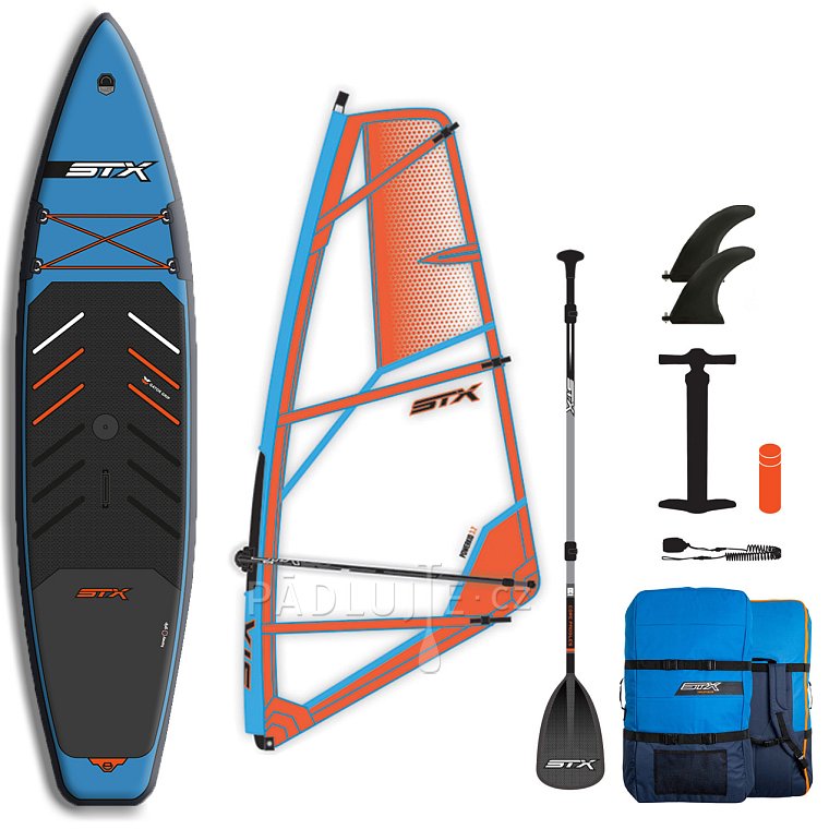 Paddleboard STX HYBRID TOURER 12'  TEAL/ORANGE komplet s plachtou - nafukovací