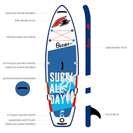 Paddleboard F2 OCEAN BOY 9'2 s pádlem - nafukovací paddleboard