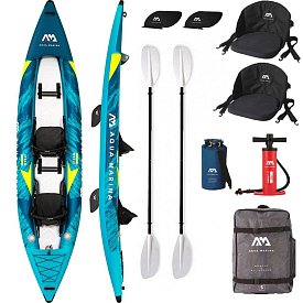 Kajak AQUA MARINA STEAM 412 - nafukovací dvoumístný - varianta: se dvěma pádly - POUŽITÉ ZBOŽÍ