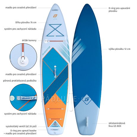 Paddleboard GLADIATOR ELITE 11'2 s karbon pádlem 2026 - nafukovací