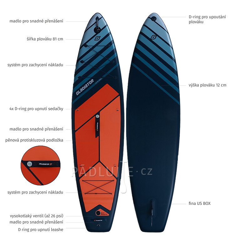 Paddleboard GLADIATOR PRO 11'4 s pádlem 2026 - nafukovací
