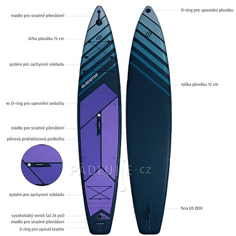 Paddleboard GLADIATOR PRO 12'6 LIGHT s pádlem 2026 - nafukovací