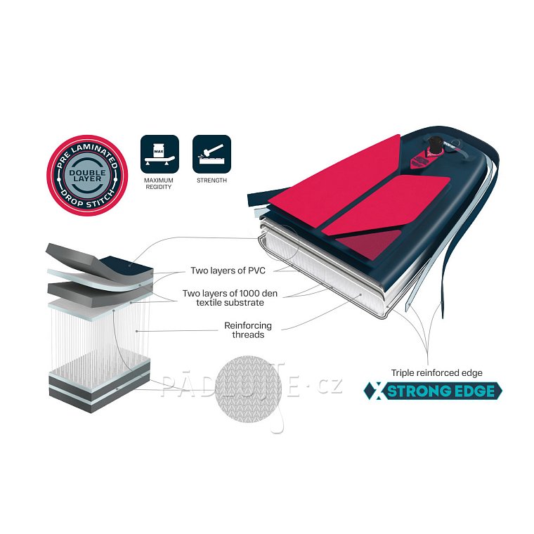 Paddleboard GLADIATOR PRO 12'6 SPORT s pádlem 2026 - nafukovací