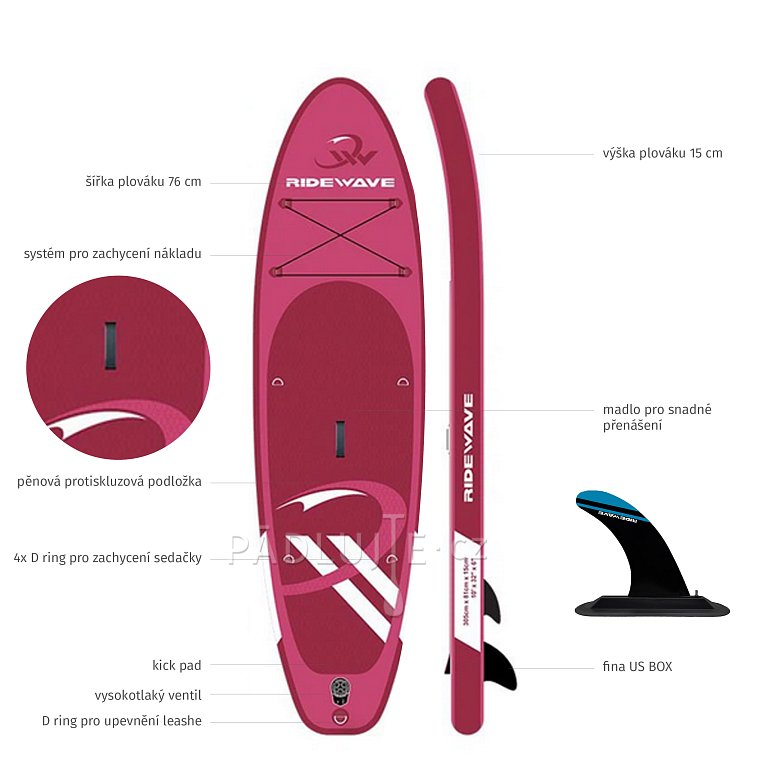 Paddleboard RIDEWAVE Allround 10'0'' - nafukovací