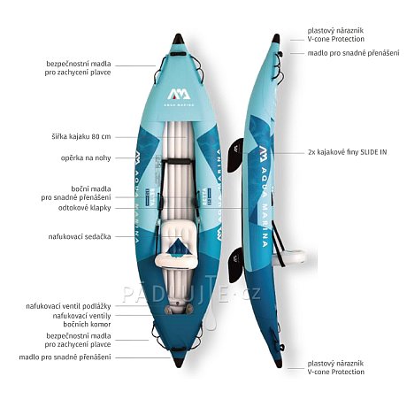 Kajak AQUA MARINA BETTA 312 Blue 2026 - jednomístný nafukovací