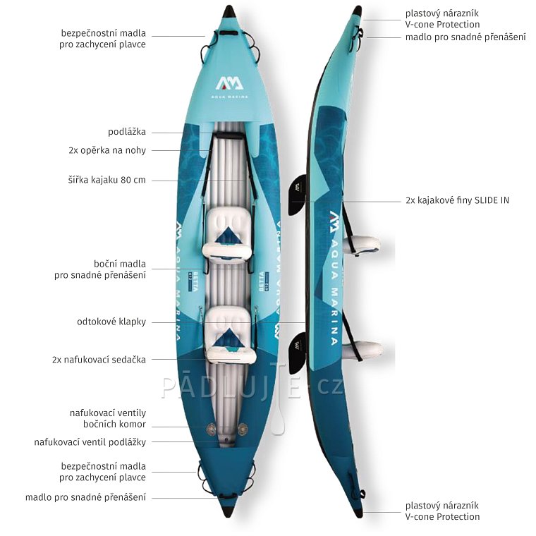 Kajak AQUA MARINA BETTA 412 Blue 2026 - dvoumístný nafukovací