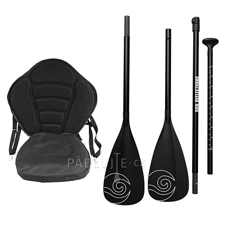 Sada pro pádlování v sedě - karbonové combo pádlo Sun reflections + sedačka Sun reflections Raised black