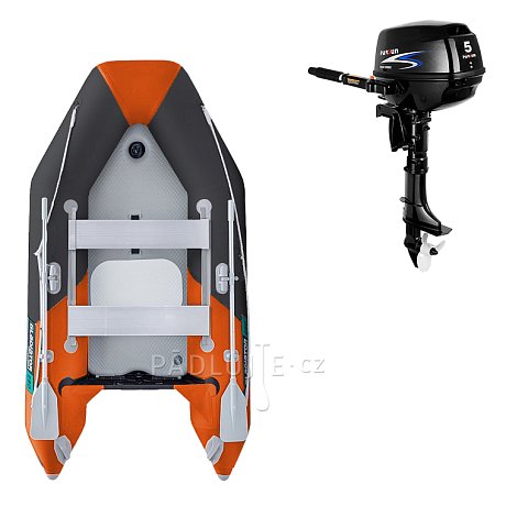 Člun GLADIATOR LIGHT AK280AD orange dark grey - nafukovací člun s vysokotlakou podlahou