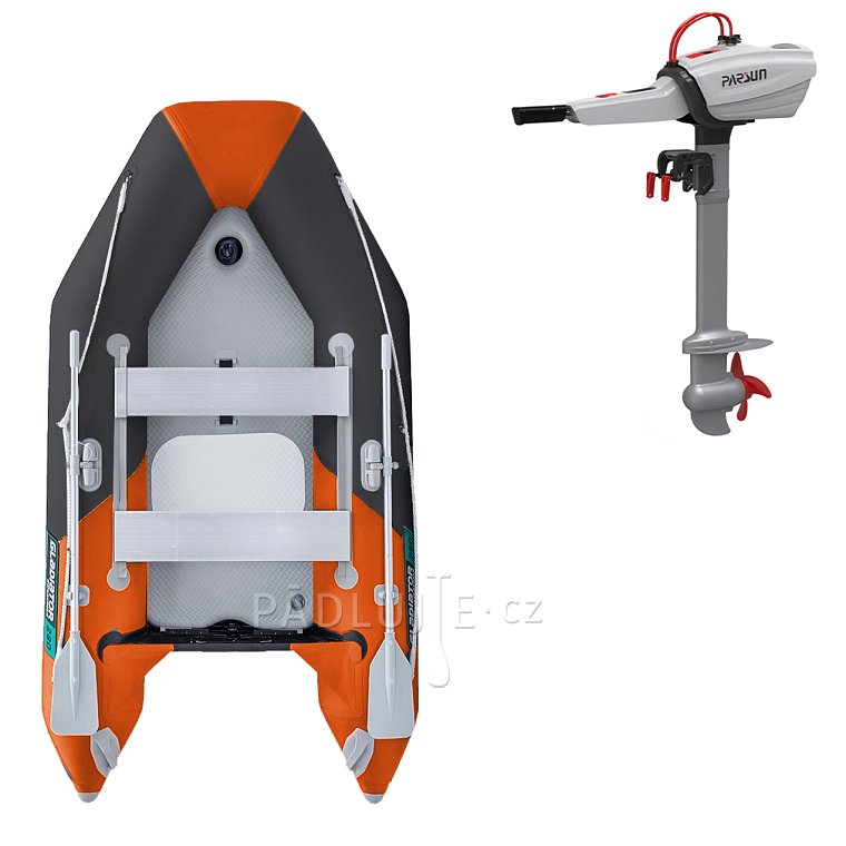 Člun GLADIATOR LIGHT AK280AD orange - dark grey - nafukovací člun s vysokotlakou podlahou