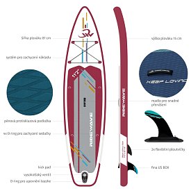 Paddleboard SUP RIDEWAVE Touring 11'2" - nafukovací